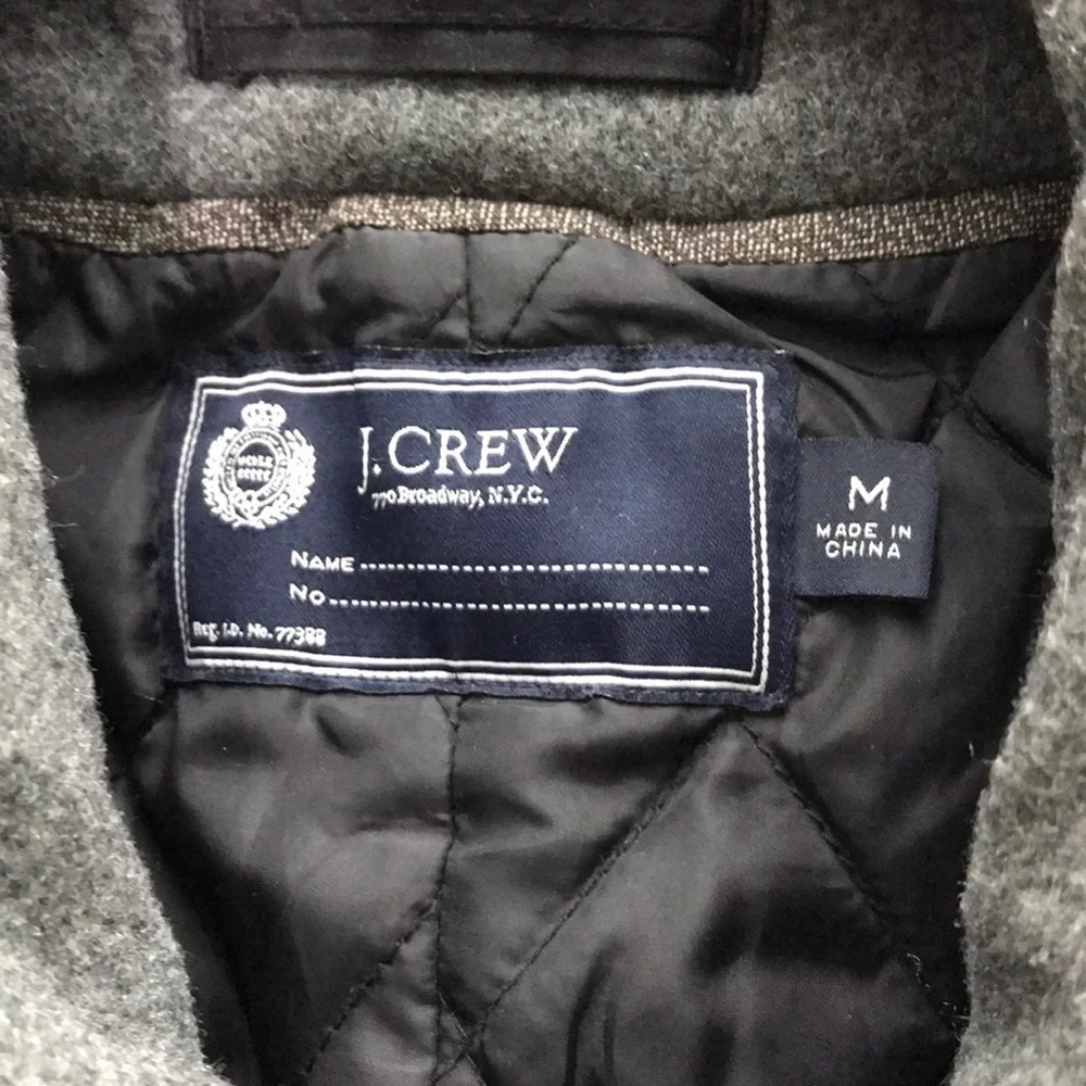 J. Crew Stadium Cloth Wool Gray Coat Medium